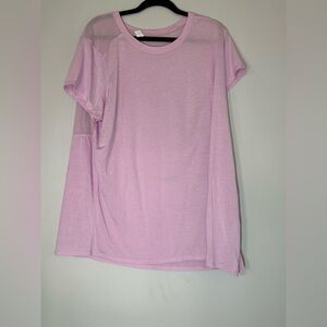 Old Navy Lilac Short Sleeve Mesh Workout Tee